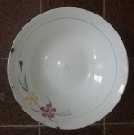 Tigela florida aprox. 25 cm com desgastes