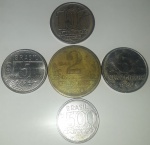 Kit 5 moedas nacionais antigas