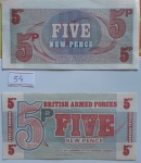 2 Cédulas Five New Pence