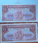 2 Cédulas One Pound Reino Unido