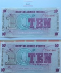 2 Cédulas 10 New Pence antiga