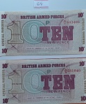 2 Cédulas 10 New Pence antiga