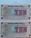 2 Cédulas 10 New Pence antiga