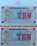 2 Cédulas 10 New Pence antiga