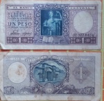 2 Cédulas 1 Peso estrangeira