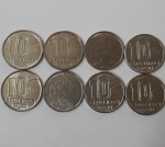 Lote 8 moedas 10 cruzeiros 90 e 91,