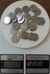 Lote 100g moedas 5 cruzeiros 1990