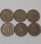 Lote 6 moedas 1982, 83, 84 e 85