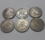 Kit 6 moedas estrangeiras antigas