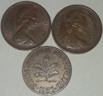 Kit 3 moedas estrangeiras antigas