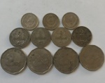 Lote 11 moedas estrangeiras antigas
