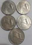 Lote 5 moedas estrangeiras antigas