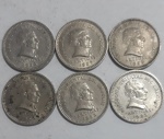 Lote 6 moedas estrangeiras antigas