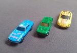 Tres Miniatura Carrinhos de Coleção com Aproximadamente 5cm Metal - Plástico.