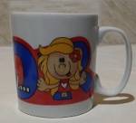 CANECA "AMOR, TUDO FICA MELHOR SE VOCÊ ESTÁ FELIZ" 9CM APROX. ALT. MARCAS DE GUARDADO VER FOTOS EM GARANTIA