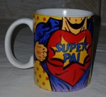 CANECA "SUPER PAI" MARCA MECOLOUR 9,5CM ALT APROX. MARCAS DO TEMPO VER FOTOS SEM GARANTIA