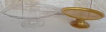 2 BOLEIRAS OU COLOCAR DOCINHO DOURADA 20CM DIÂMETRO CRISTAL 24CM DIÂMETRO SEM GARANTIA VER FOTO DESGASTES TEMPO