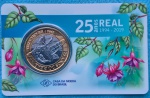 Cartela Moeda 1 Real Comemorativa 25 anos do Real 2019 Casa da Moeda