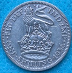 Moeda Inglaterra prata 1936 Soberba Flor