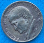 Moeda 50 Centavos 1956 Presidente Dutra Reverso Inclinado à Direita