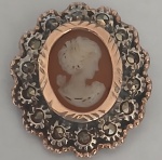 Broche para cordão tipo camafeu antigo
