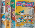 Kit 4 gibis antigos Pato Donald e Chico Bento com furo, falta de pedaços, desgaste
