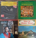 Kit disco vinil antigo com desgastes do tempo