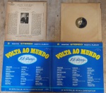 Kit disco vinil antigo, Capa azul duplo com desgastes do tempo