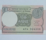Cédula Antiga One Rupee Estrangeira Série 4208