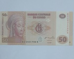 Cédula Antiga 50 Francs Estrangeira Congo
