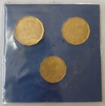 Kit 3 moedas 1977 estrangeira de 10, 50 e 100 pesos