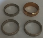 Kit 4 aneis cromado e dourado