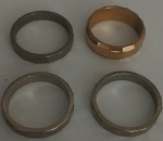 Kit 4 aneis cromado e dourado