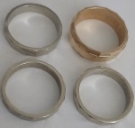 Kit 4 aneis cromado e dourado