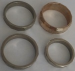 Kit 4 aneis cromado e dourado