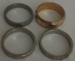 Kit 4 aneis cromado e dourado