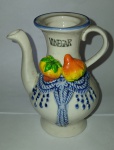 Peça Em Porcelana colorido 11 cm antiga