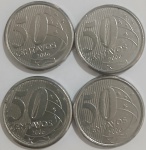 Kit 4 moedas 50 centavos 2006