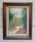 Quadro Óleo Sobre Tela com Marcas do tempo precisando de Reparo em ajustar a tela com aproximadamente 78cm Al x 60cm Larg.