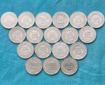 Lote 18 Moedas 100 Reis Coleção Completa 1918, 19, 20, 21, 22, 23, 24, 25, 26, 27, 28, 29, 30, 31, 32, 33, 34 e 35.