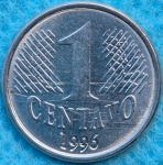 Moeda 1 Centavo 1996 Com Várias linhas na face, Soberba.