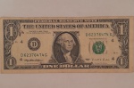Cédula estrangeira antiga Ona Dollar selo verde