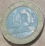 Moeda 10 Francs 1990 França