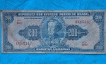 Cédula 200 Cruzeiros 1943 C037 Segunda Guerra Mundial Autografada