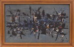 ANTÔNIO BANDEIRA - Abstrato. Óleo sobre tela. Assinado no canto inferior direito e datado em 1958. M
