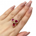 Amsterdam Sauer - Lindo Anel em Ouro Amarelo 18kt com Rubilitas de Ótima qualidade totalizando aproximadamente 2,5Ct e Brilhantes Amsterdan com Aproximadamente 1,00Ct  - Peso:6,30Gr - Medida: 11