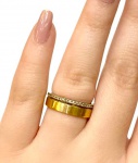 VIVARA - Anel em Ouro Amarelo 18kt  Com brilhantes - Medida:12 - Peso:5,60Gr