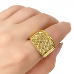 Anel em Ouro Amarelo com brilhantinhos - Peso:7,20Gr - Medida:24