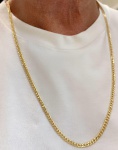 Colar em ouro amarelo 18Kt  - Malha Grumet - 70Cm de comprimento - Peso:10,80Gr