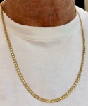 Colar em Ouro Amarelo 18Kt com 60Cm de comprimento - Malha Grumet - Peso:19,30GR